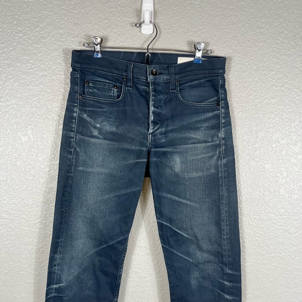 Rag & Bone Standard Issue Fit 2 Coated Navy - Picture 3 of 9